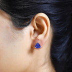 RHAPSODY 950 Platinum AAAA Tanzanite Solitaire Stud Screw Back Earring 5.01 Ct