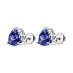 RHAPSODY 950 Platinum AAAA Tanzanite Solitaire Stud Screw Back Earring 5.01 Ct