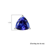 RHAPSODY 950 Platinum AAAA Tanzanite Solitaire Stud Screw Back Earring 5.01 Ct