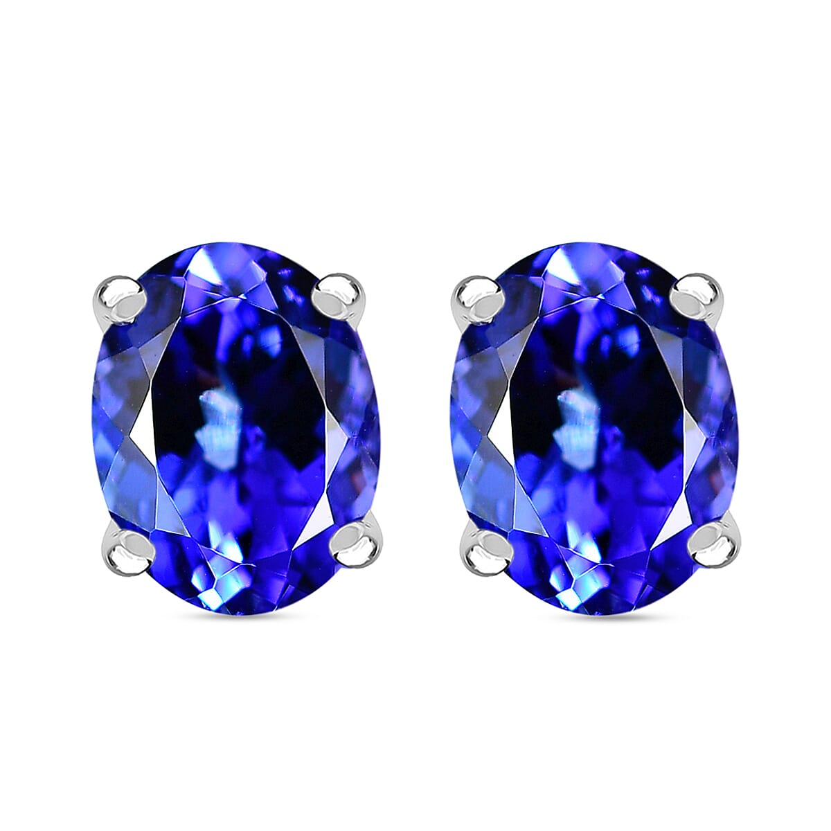 RHAPSODY 950 Platinum AAAA Tanzanite Solitaire Stud Earrings 5.07 Ct 7676620 0