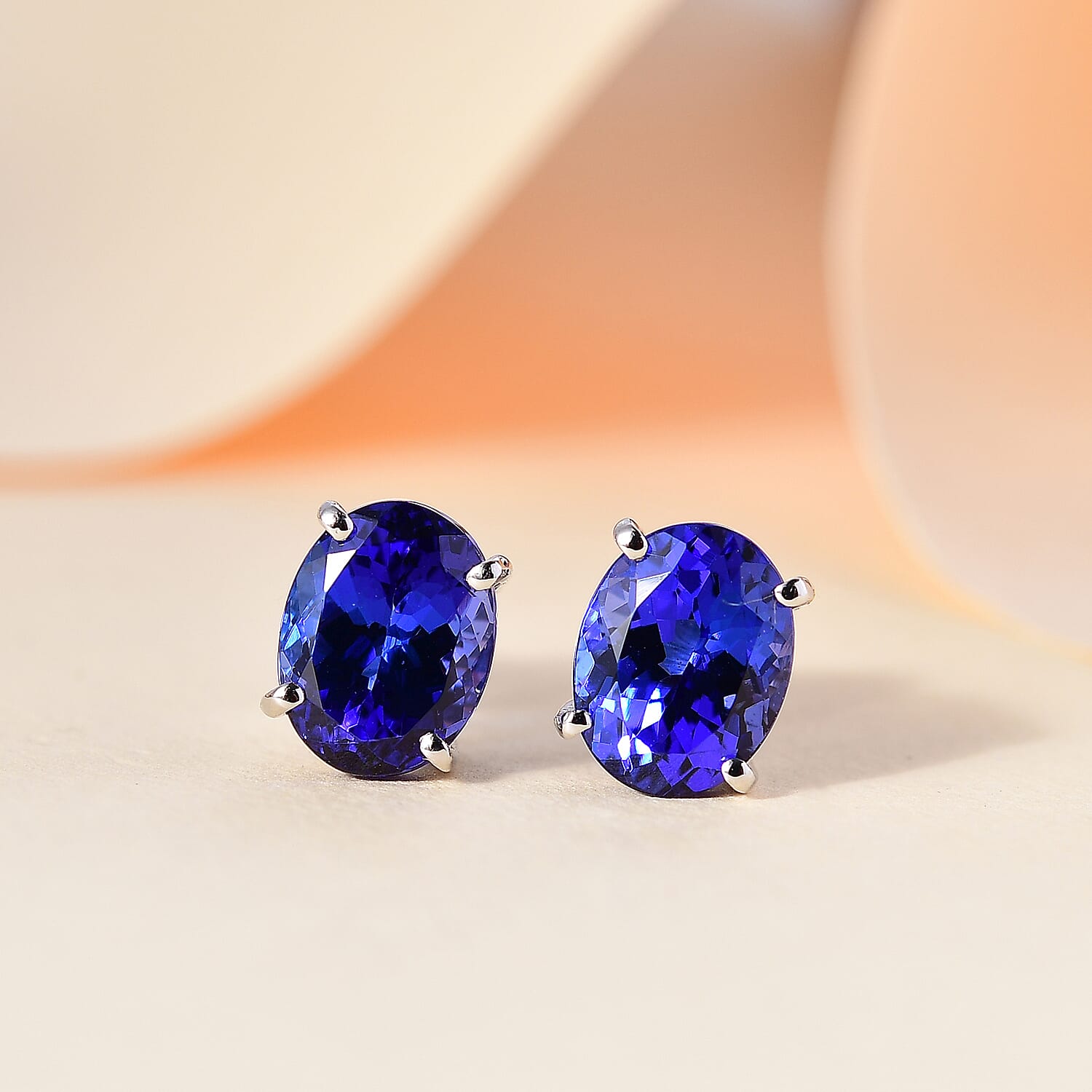 RHAPSODY 950 Platinum AAAA Tanzanite Solitaire Stud Earrings 5.07 Ct 7676620 2
