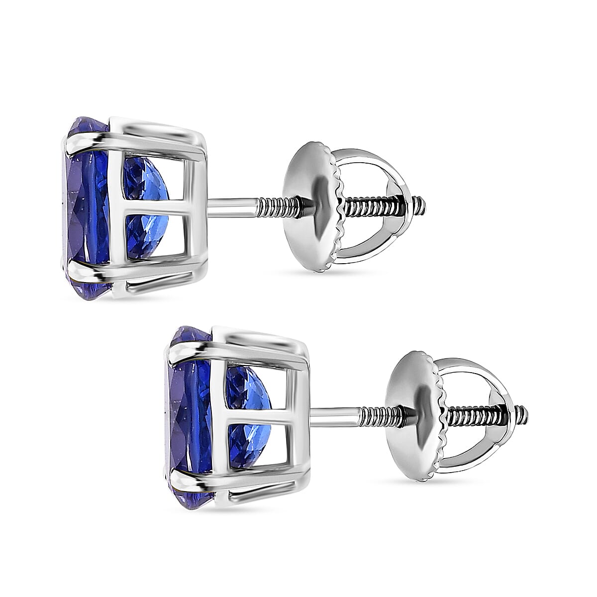 RHAPSODY 950 Platinum AAAA Tanzanite Solitaire Stud Earrings 5.07 Ct 7676620 5