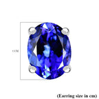 RHAPSODY 950 Platinum AAAA Tanzanite Solitaire Stud Screw Back Earrings 5.00 Ct.