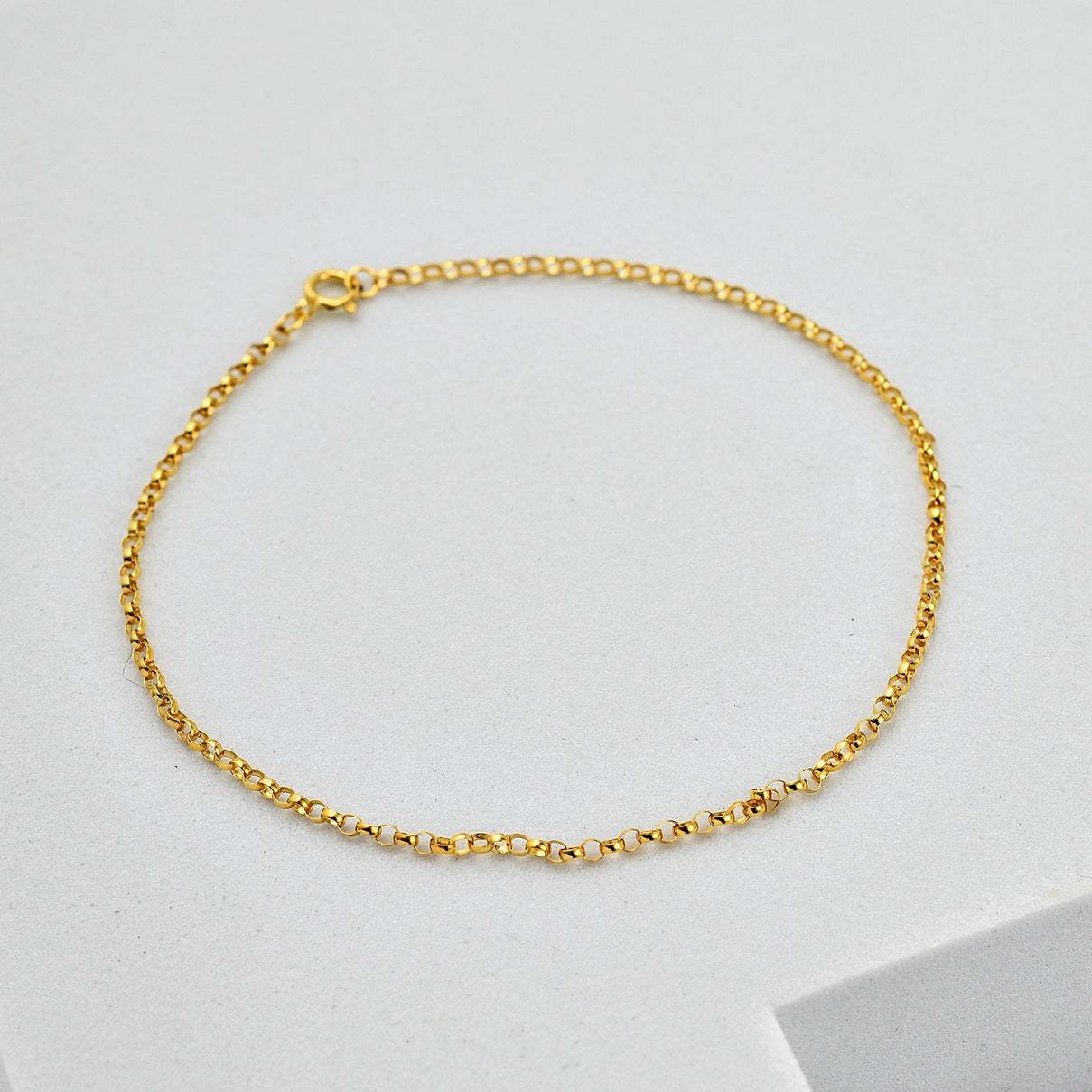 9K Yellow Gold Belcher Bracelet (Size - 7) 7676621 1
