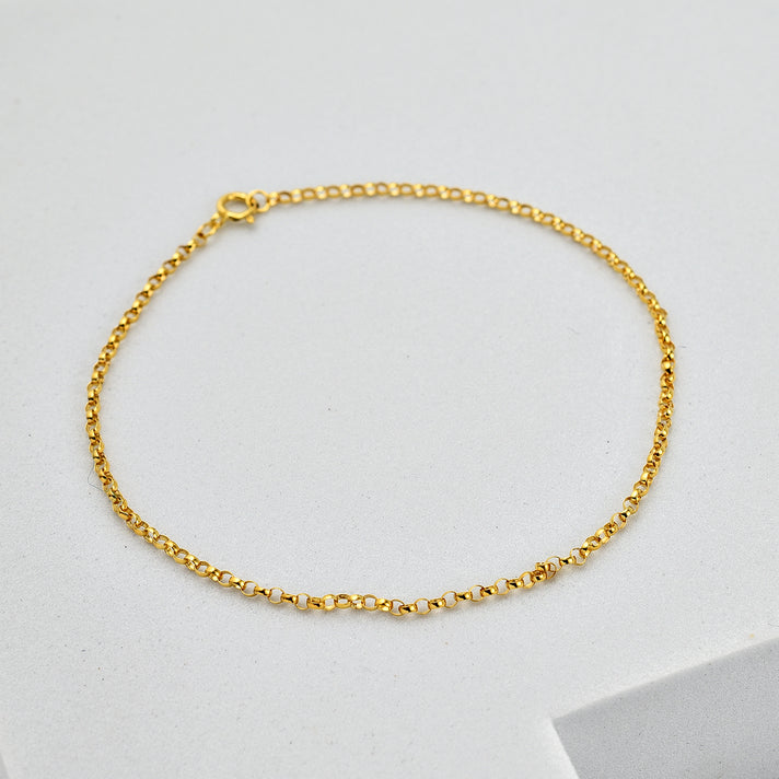 9K Yellow Gold Belcher Bracelet (Size - 7) 7676621 2