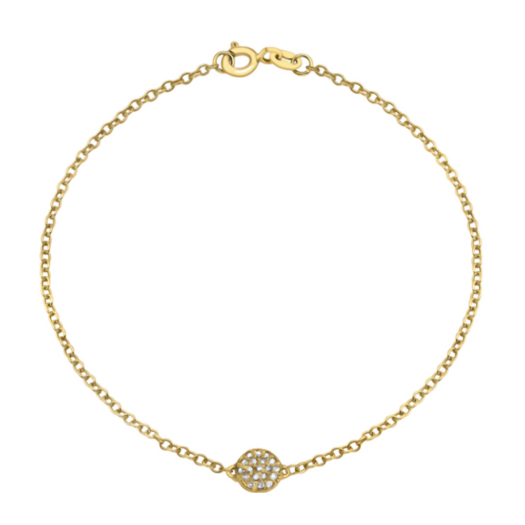 9K Yellow Gold Diamond Charms Bracelet (Size - 7)_7676625