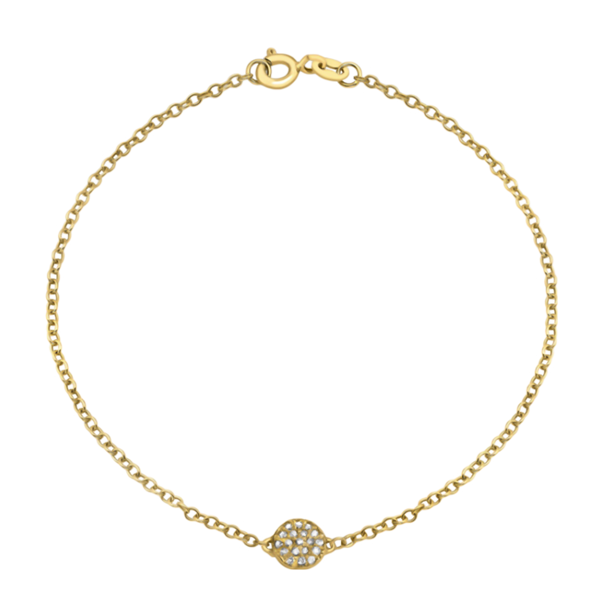9K Yellow Gold Diamond Cluster Bracelet (Size - 7) with Spring Clasp 7676625 0