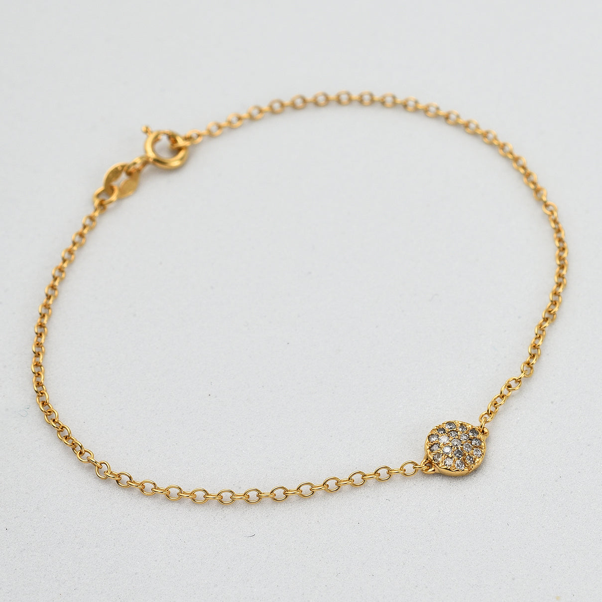 9K Yellow Gold Diamond Cluster Bracelet (Size - 7) with Spring Clasp 7676625 2