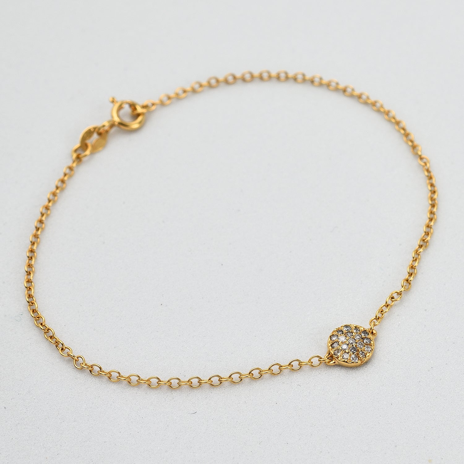 9K Yellow Gold Diamond Cluster Bracelet (Size - 7) with Spring Clasp 7676625 2