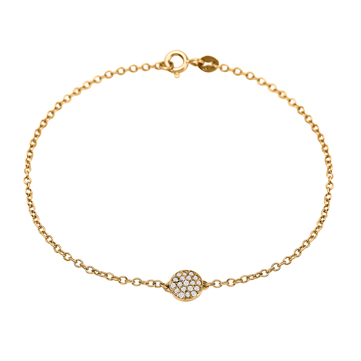 9K Yellow Gold Diamond Cluster Bracelet (Size - 7) with Spring Clasp 7676625 3