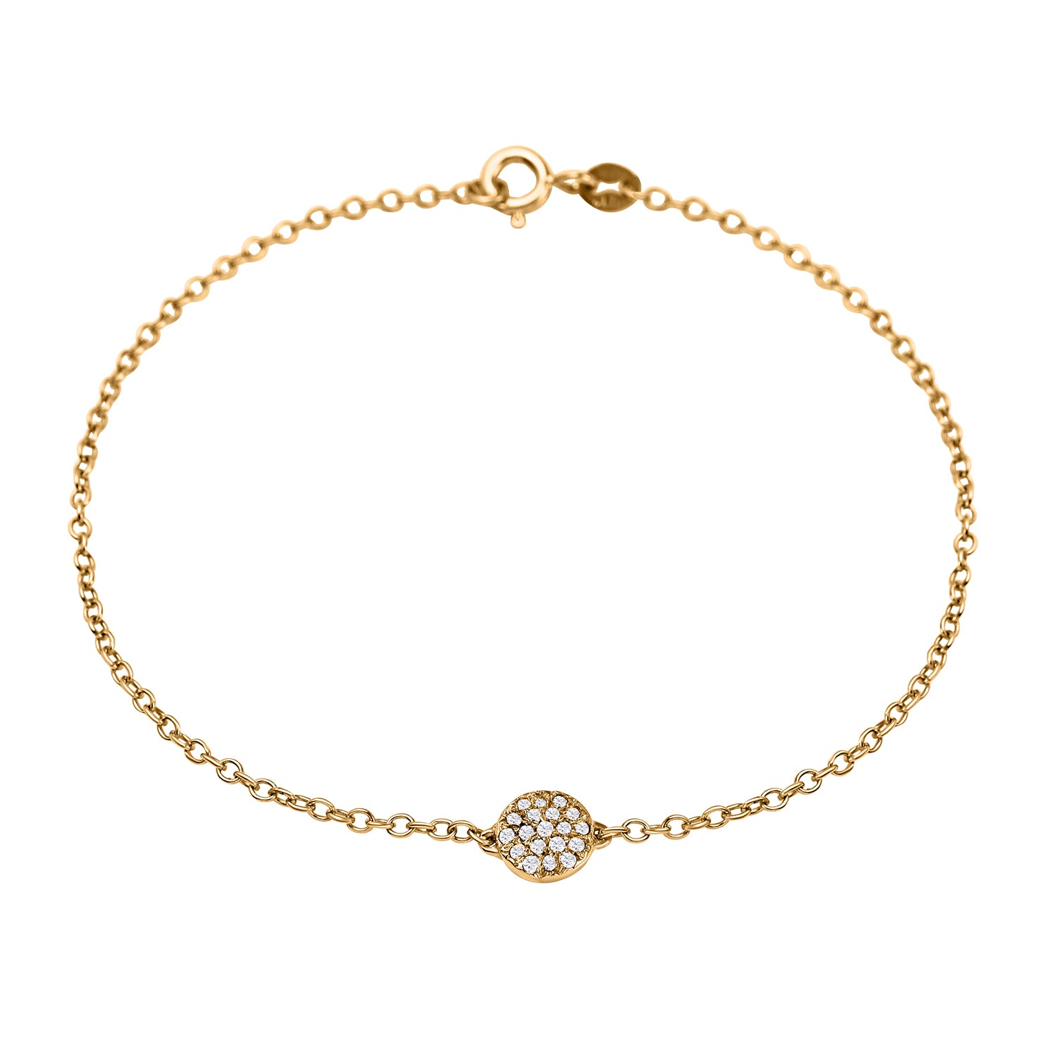 9K Yellow Gold Diamond Cluster Bracelet (Size - 7) with Spring Clasp 7676625 3