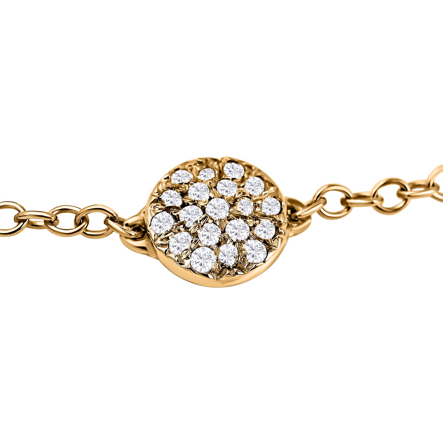 9K Yellow Gold Diamond Cluster Bracelet (Size - 7) with Spring Clasp 7676625 4