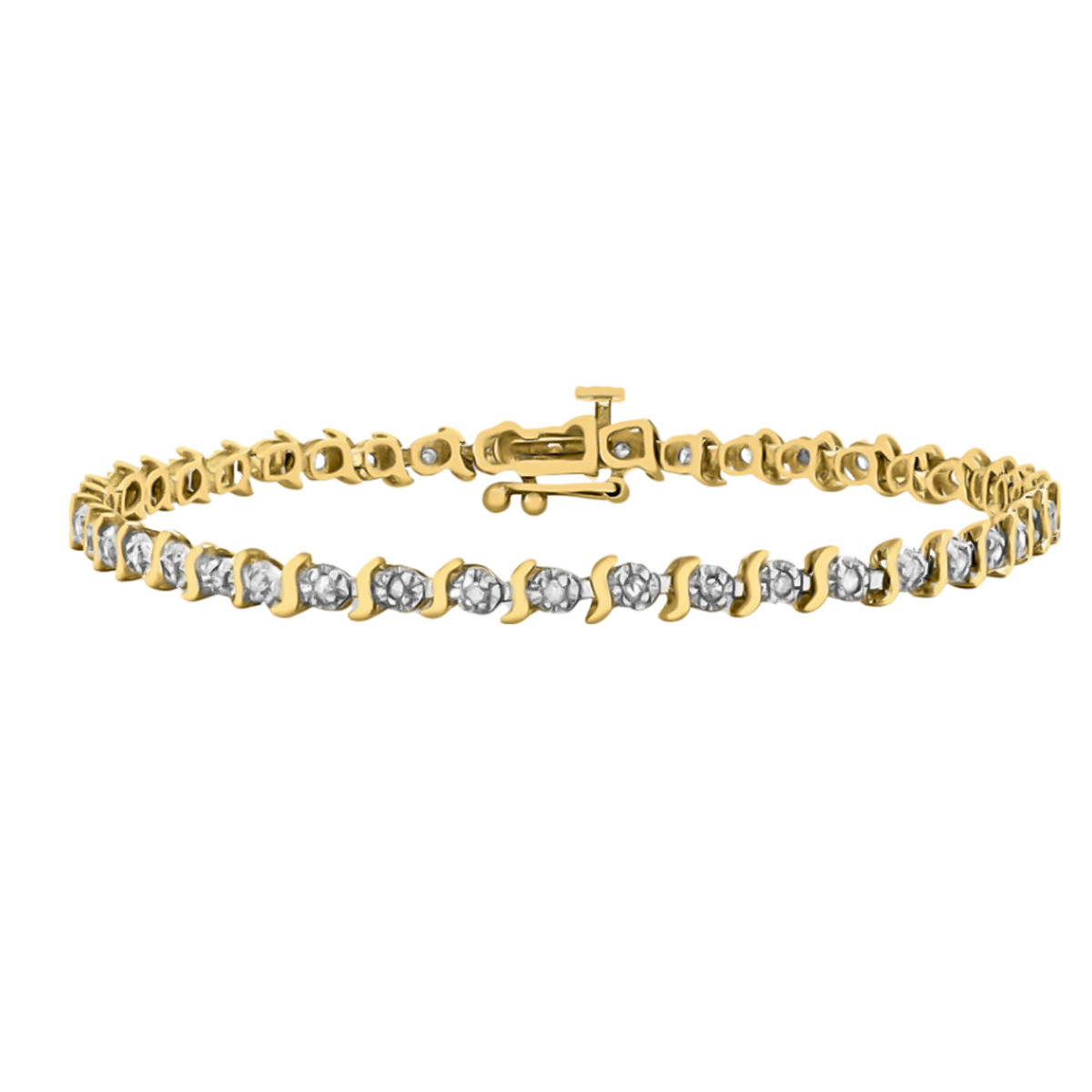 9K Yellow Gold Diamond Wave-Link Bracelet (Size - 7.5), Gold Wt. 4.8 Gms 7676626 0