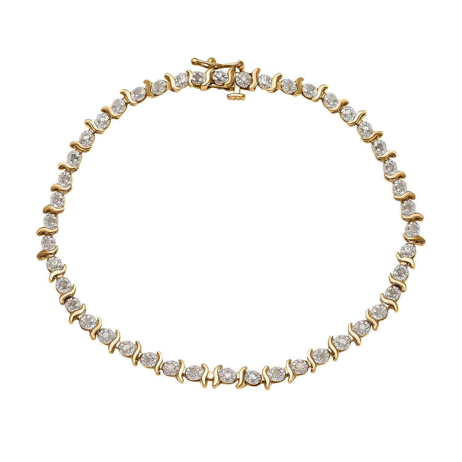 9K Yellow Gold Diamond Wave-Link Bracelet (Size - 7.5), Gold Wt. 4.8 Gms 7676626 3