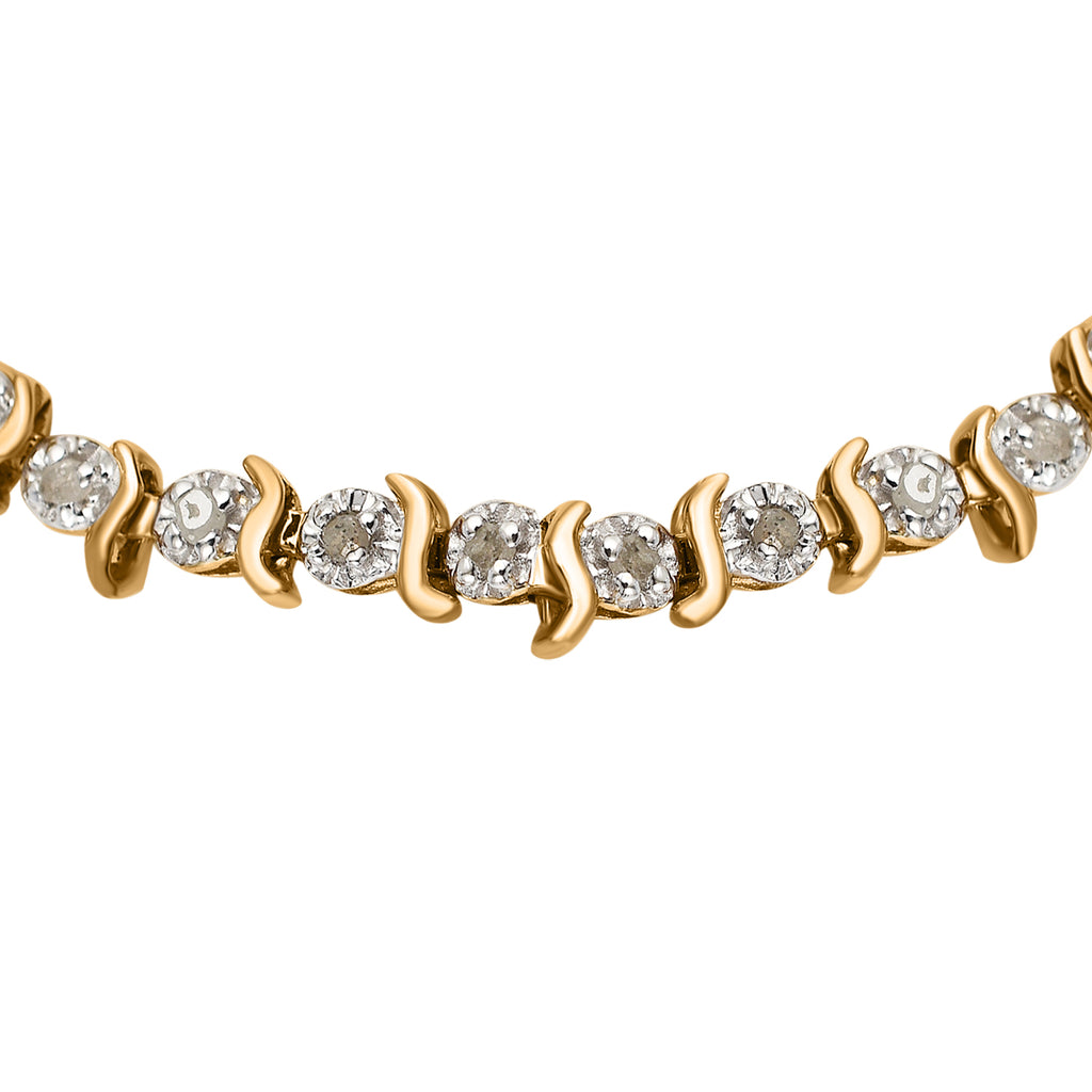 9K Yellow Gold Diamond Wave-Link Bracelet (Size - 7.25), Gold Wt. 4.80 Gms._7676626_3