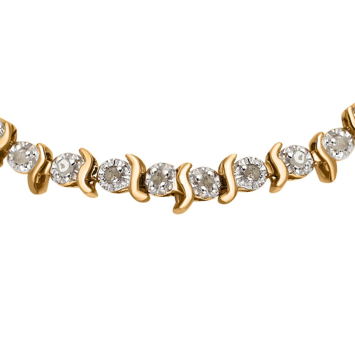 9K Yellow Gold Diamond Wave-Link Bracelet (Size - 7.5), Gold Wt. 4.8 Gms 7676626 4
