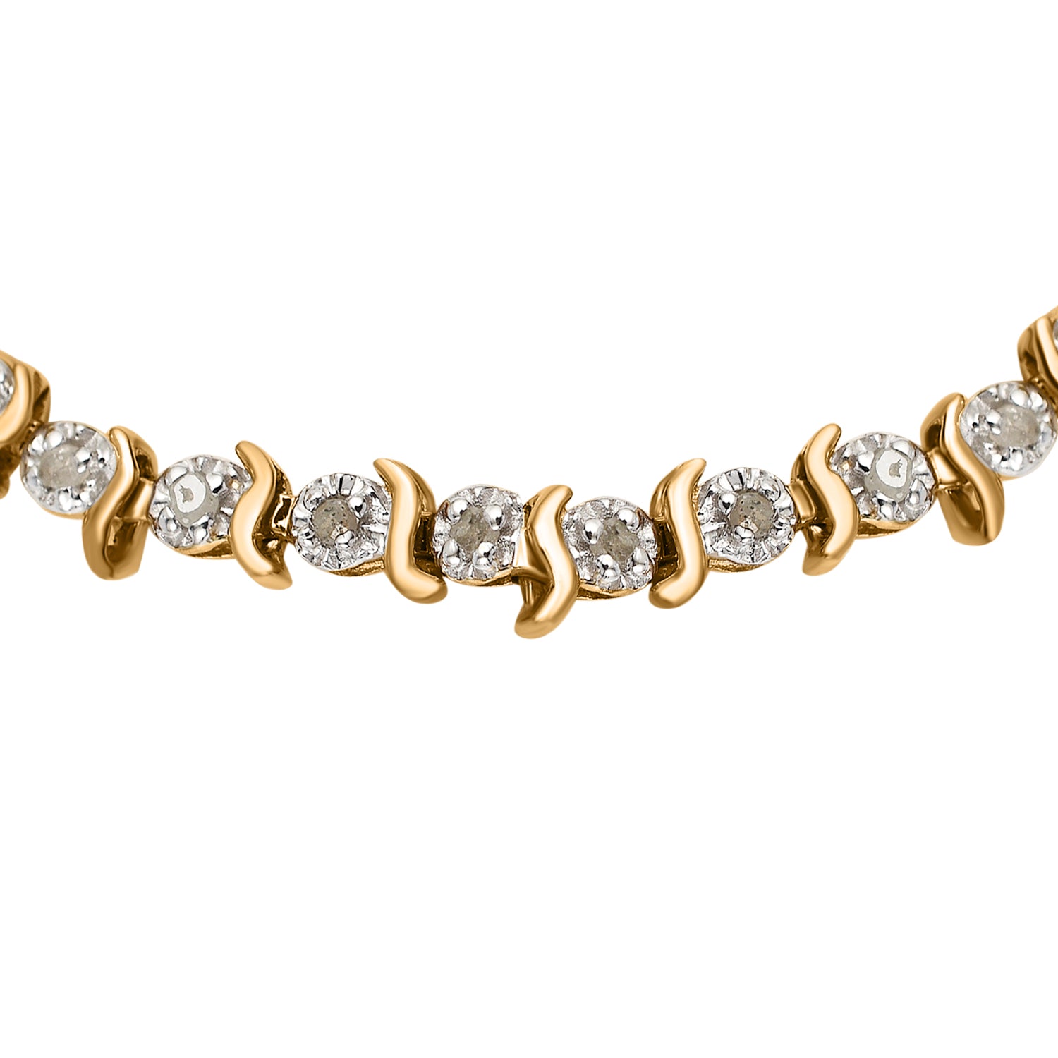 9K Yellow Gold Diamond Wave-Link Bracelet (Size - 7.5), Gold Wt. 4.8 Gms 7676626 4