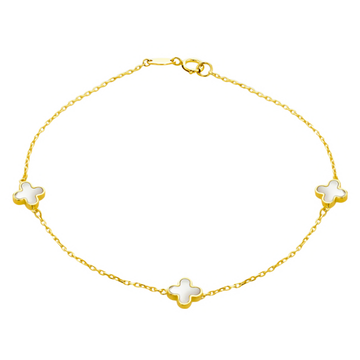 9K Yellow Gold MOP Petal Bracelet (Size - 7.5) 7676635 1
