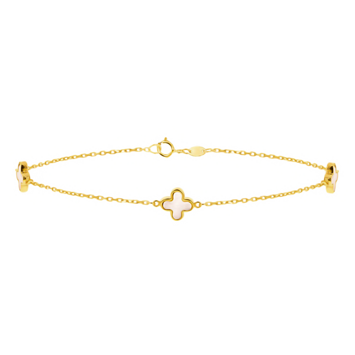9K Yellow Gold MOP Petal Bracelet (Size - 7.5) 7676635 2