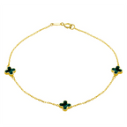 9K Yellow Gold Malachite Petal Bracelet (Size - 7.5)_7676646