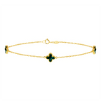9K Yellow Gold Malachite Petal Bracelet (Size - 7.5)_7676646_1