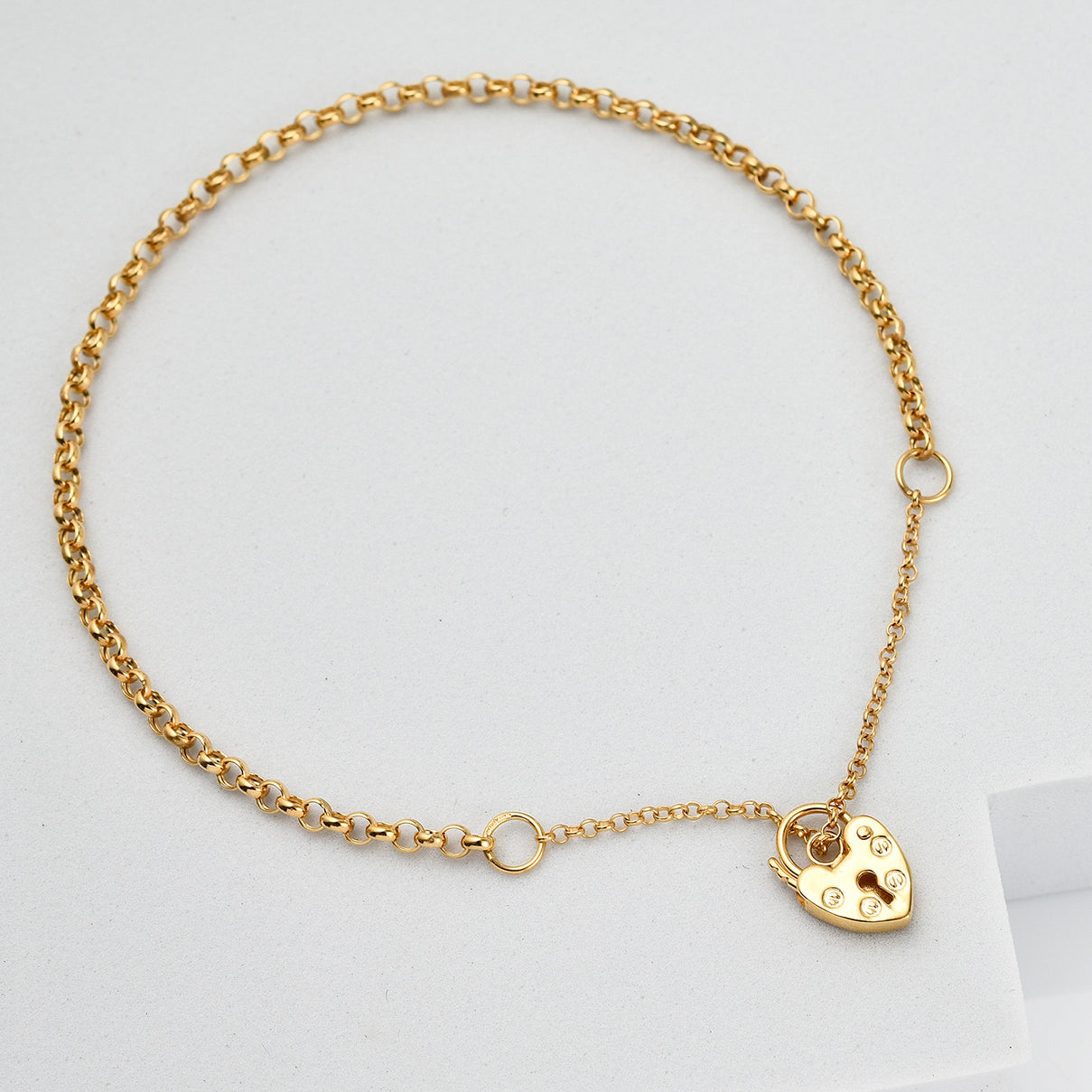 RACHEL GALLEY - 9K Yellow Gold 3MM Belcher Bracelet (Size - 7) with Pad Lock Clasp 7676655 1