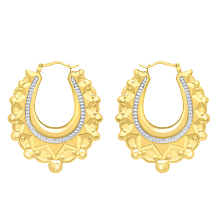 18K Yellow and White Gold Earrings 7676685 1
