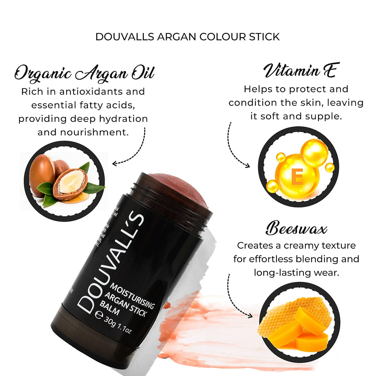 Douvalls Argan Colour Stick Make Up Balm - Enchanted Spice - Nude/Brown 7676726 6
