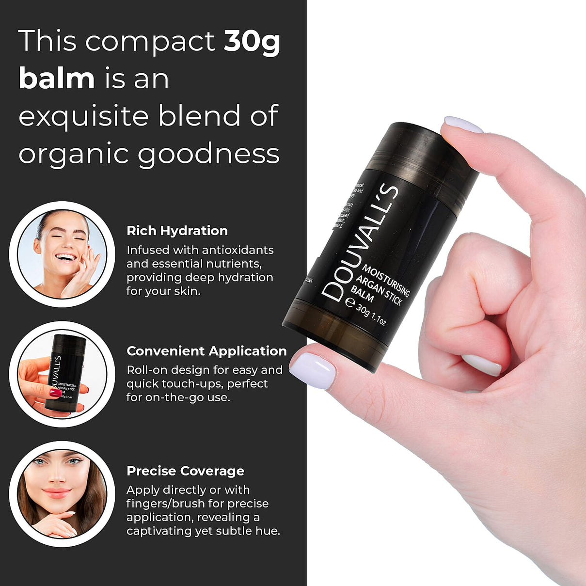 Douvalls Argan Colour Stick Make Up Balm (30g) - Smoked Plum 7676728 4
