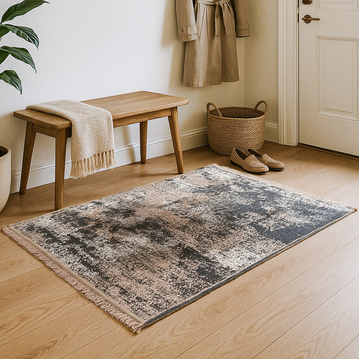 Turkish Authentic Traditional Machine Made Kilim Rugs (Size 120x80 cm) - Black - Beige 7676996 3