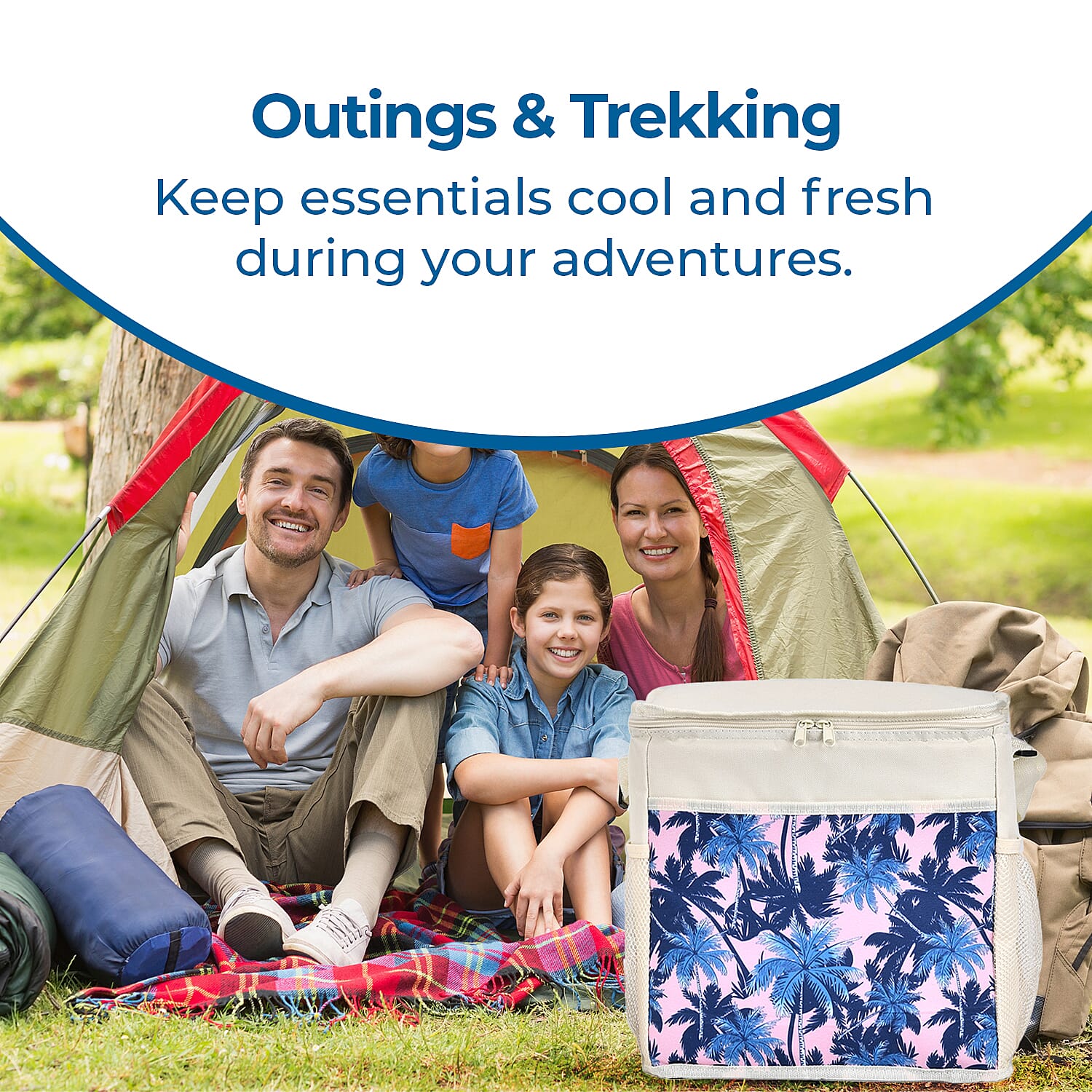 Set of 2 (5L-20L) Floral printed Picnic Cooling Bag - Beige 7677330 3