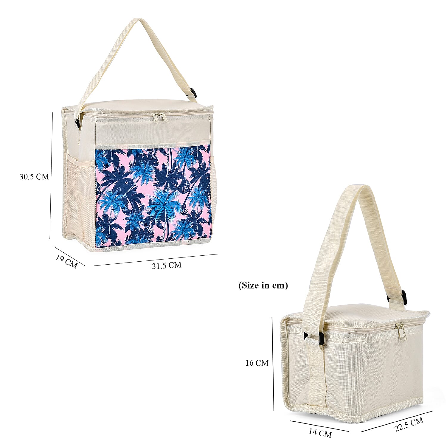 Set of 2 (5L-20L) Floral printed Picnic Cooling Bag - Beige 7677330 10