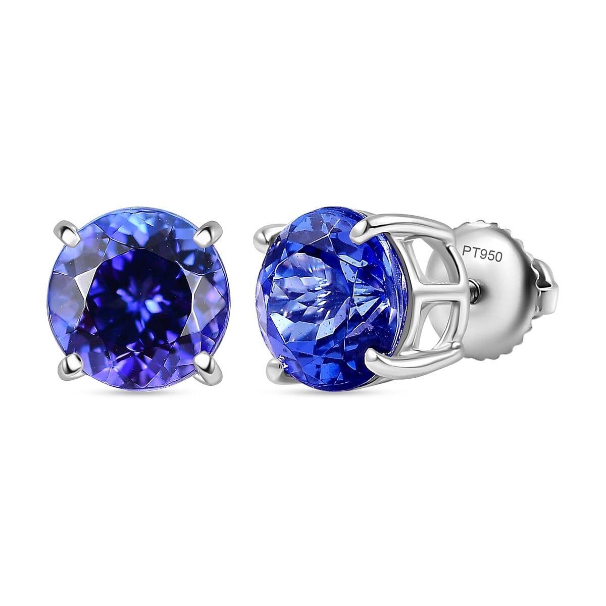 RHAPSODY AAAA Tanzanite Solitaire Stud Earrings in 950 Platinum 5.01 Ct 7677878 0