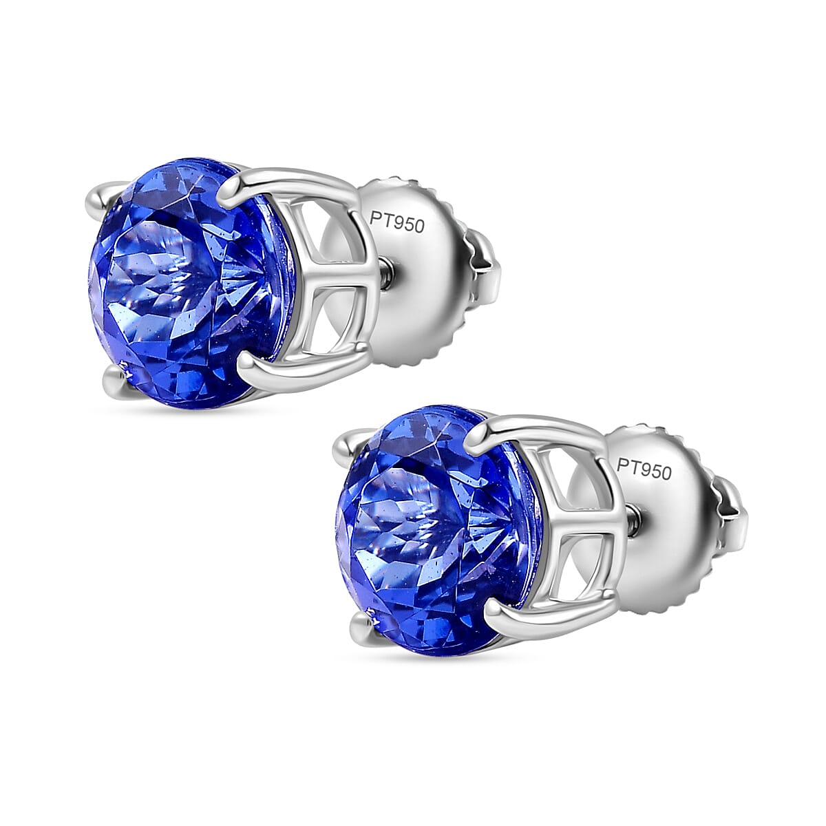 RHAPSODY AAAA Tanzanite Solitaire Stud Earrings in 950 Platinum 5.01 Ct 7677878 4