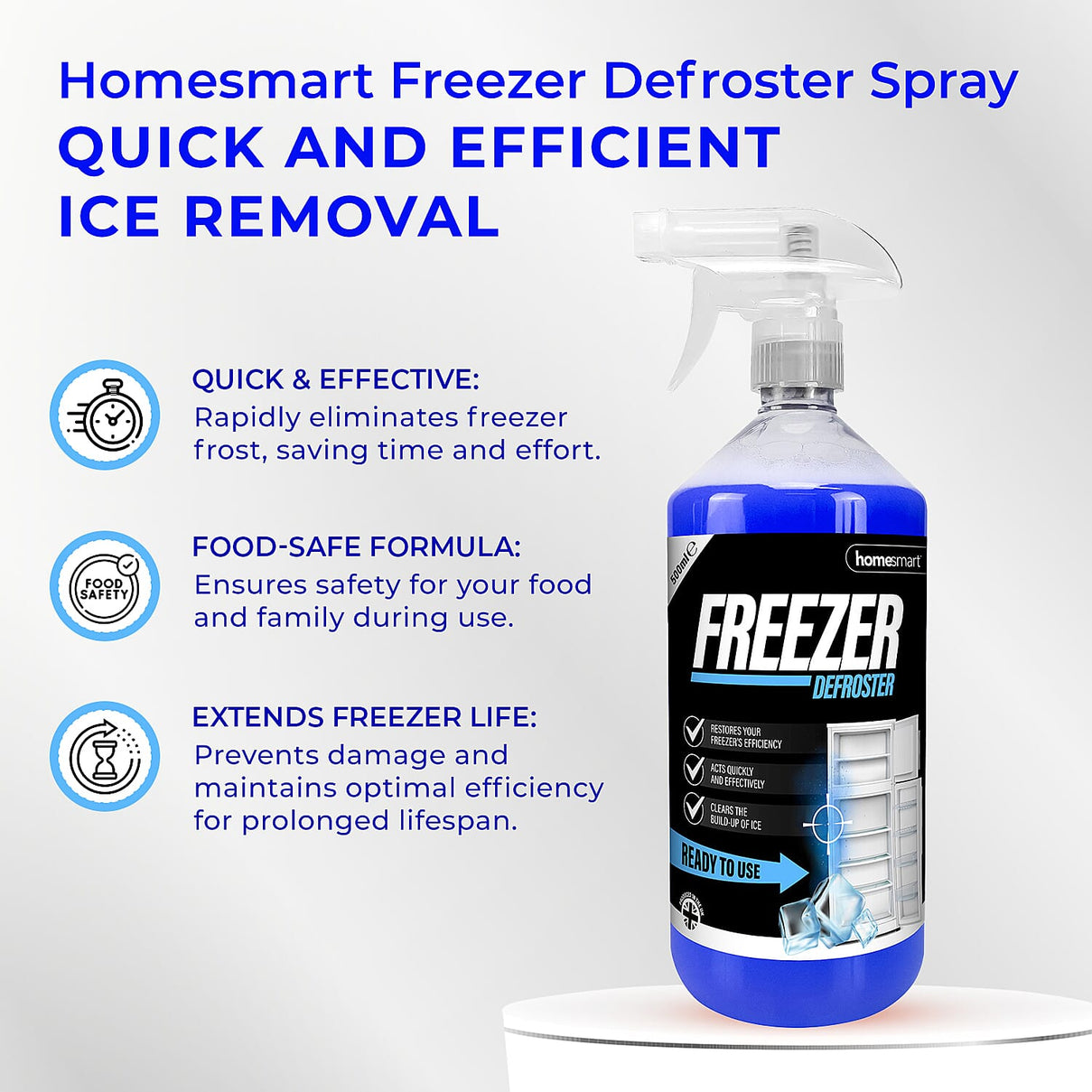 Set of 2 - Homesmart Freezer Defroster Spray (Capacity 2x500 ml) 7679013 1