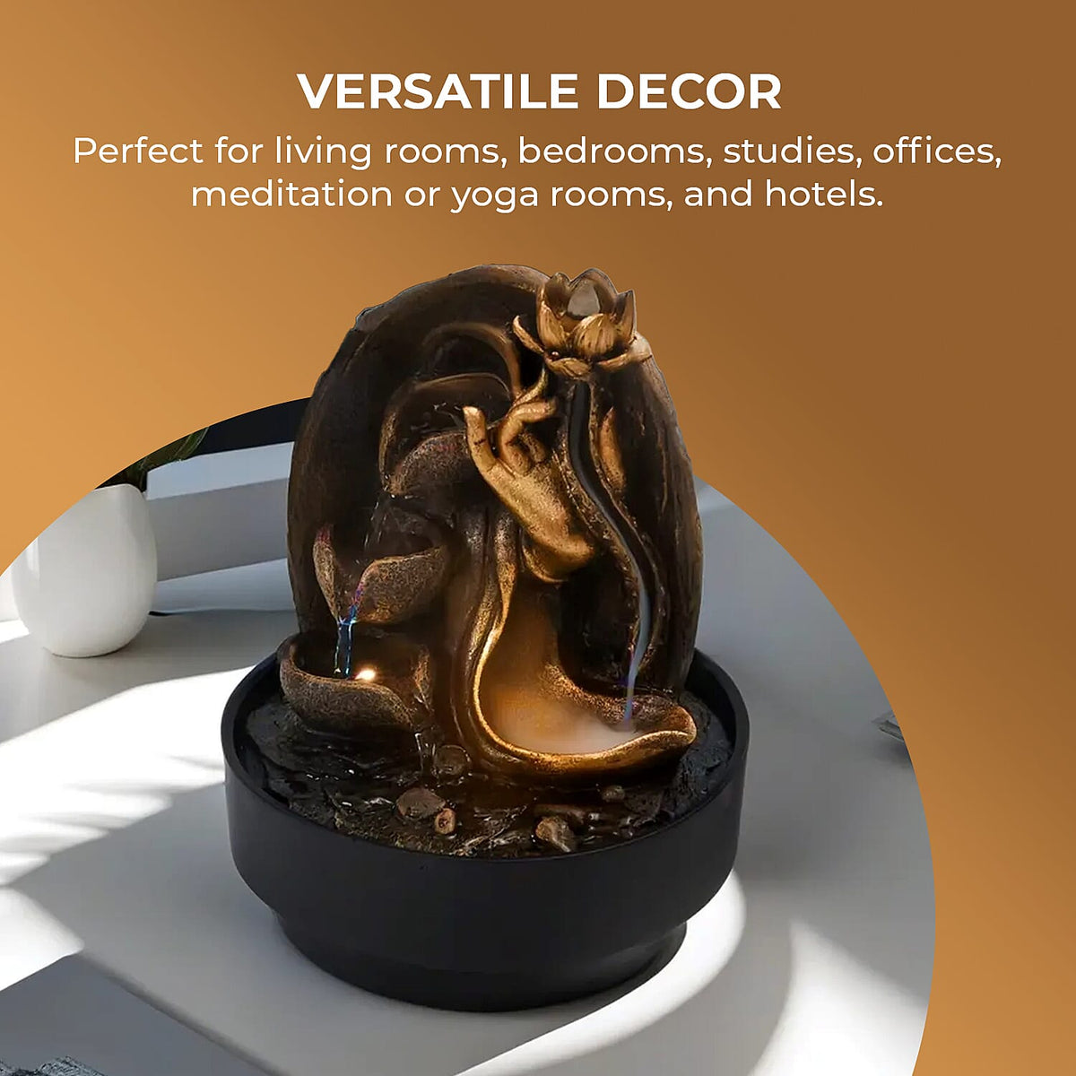 2-In-1 Water Fountain With Incense Burner With Light (30pcs Incense) 7681128 5