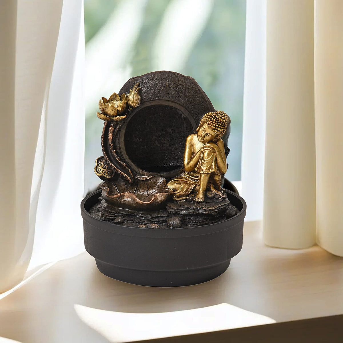 2-In-1 Water Fountain With Incense Burner With Light (30pcs Incense) 7681811 2