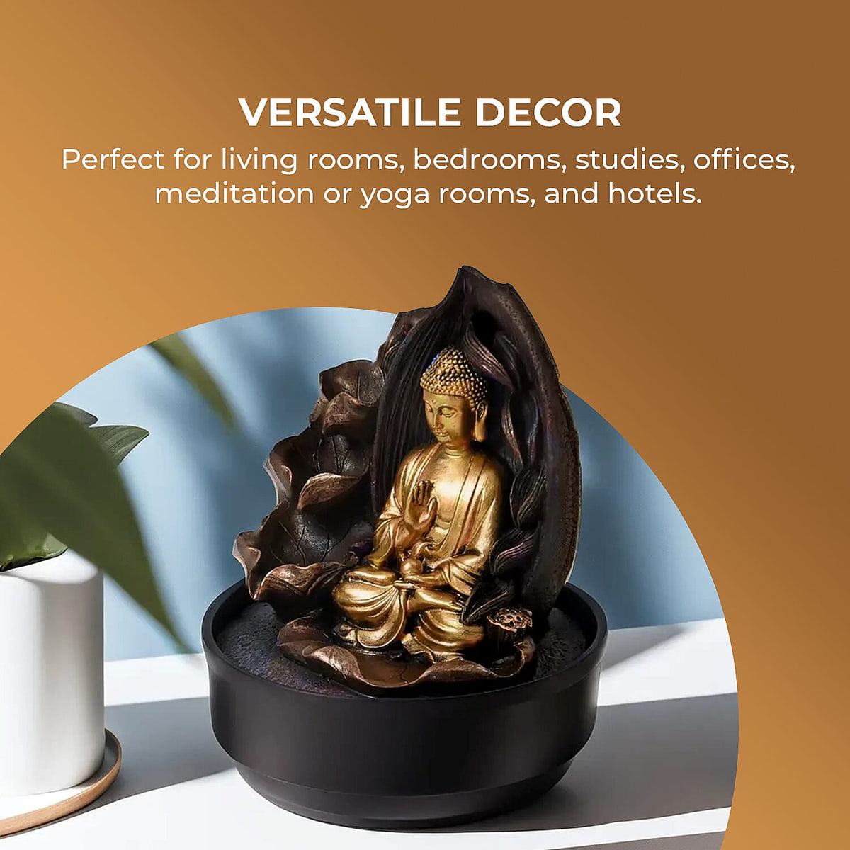 2-In-1 Water Fountain With Incense Burner With Light (30pcs Incense) 7681821 5