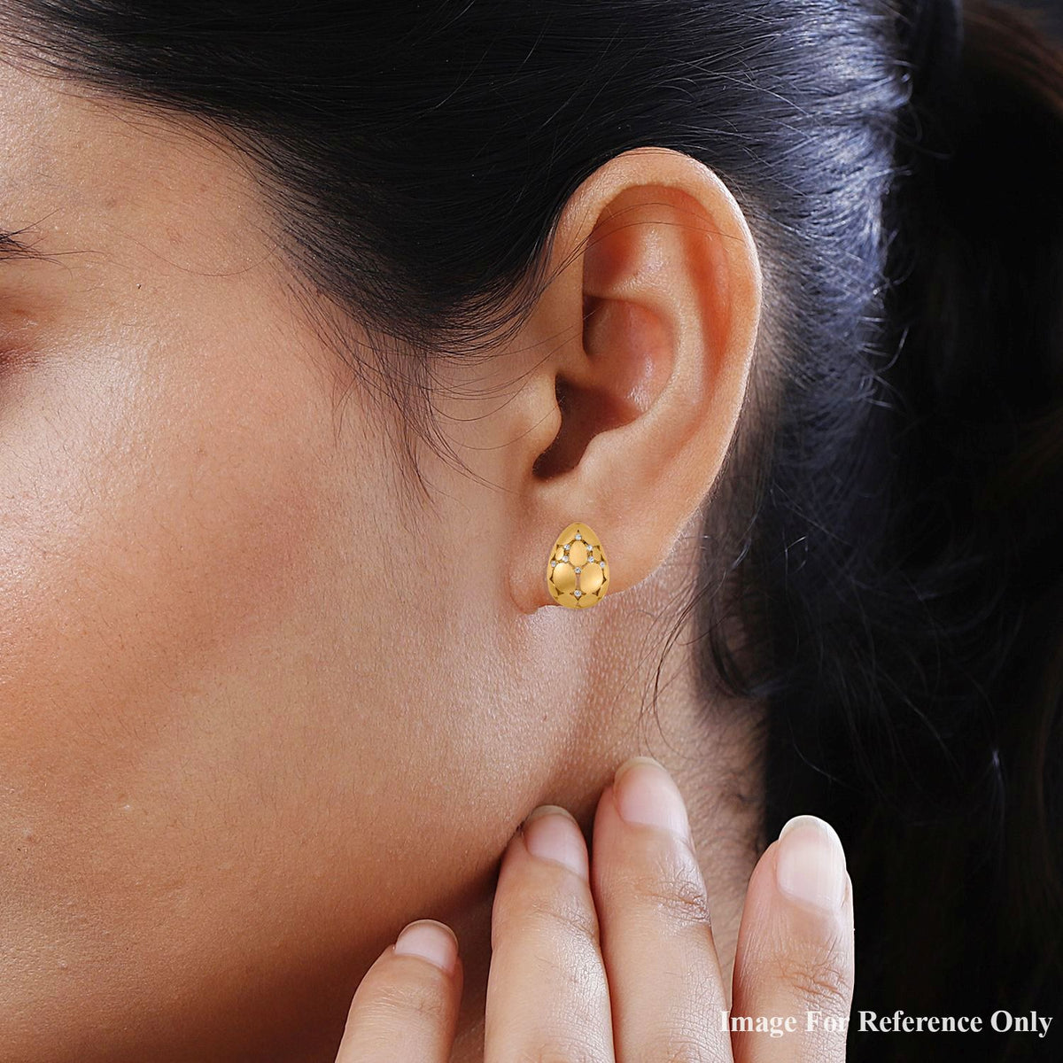 Designer Inspired - White Austrian Crystal Egg Earrings with Push Back 7682099 3