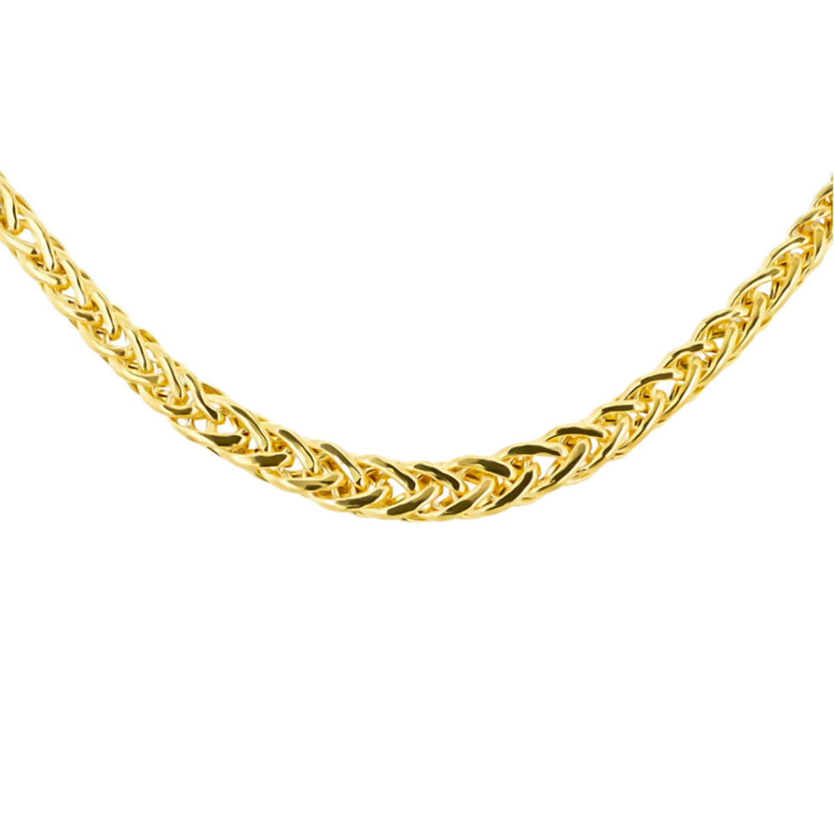 Italian Close Out Deal - 9K Yellow Gold Graduated Flat Spiga Necklace (Size - 18) 7682275 0