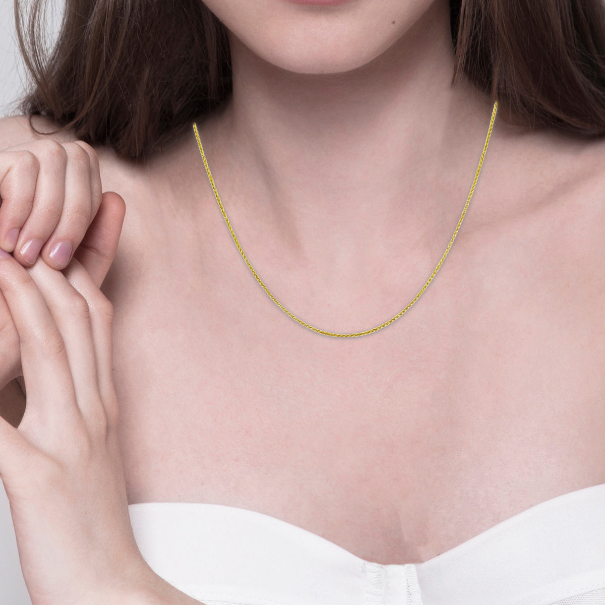9K Yellow Gold Spiga Chain (Size - 20) 7682298 2