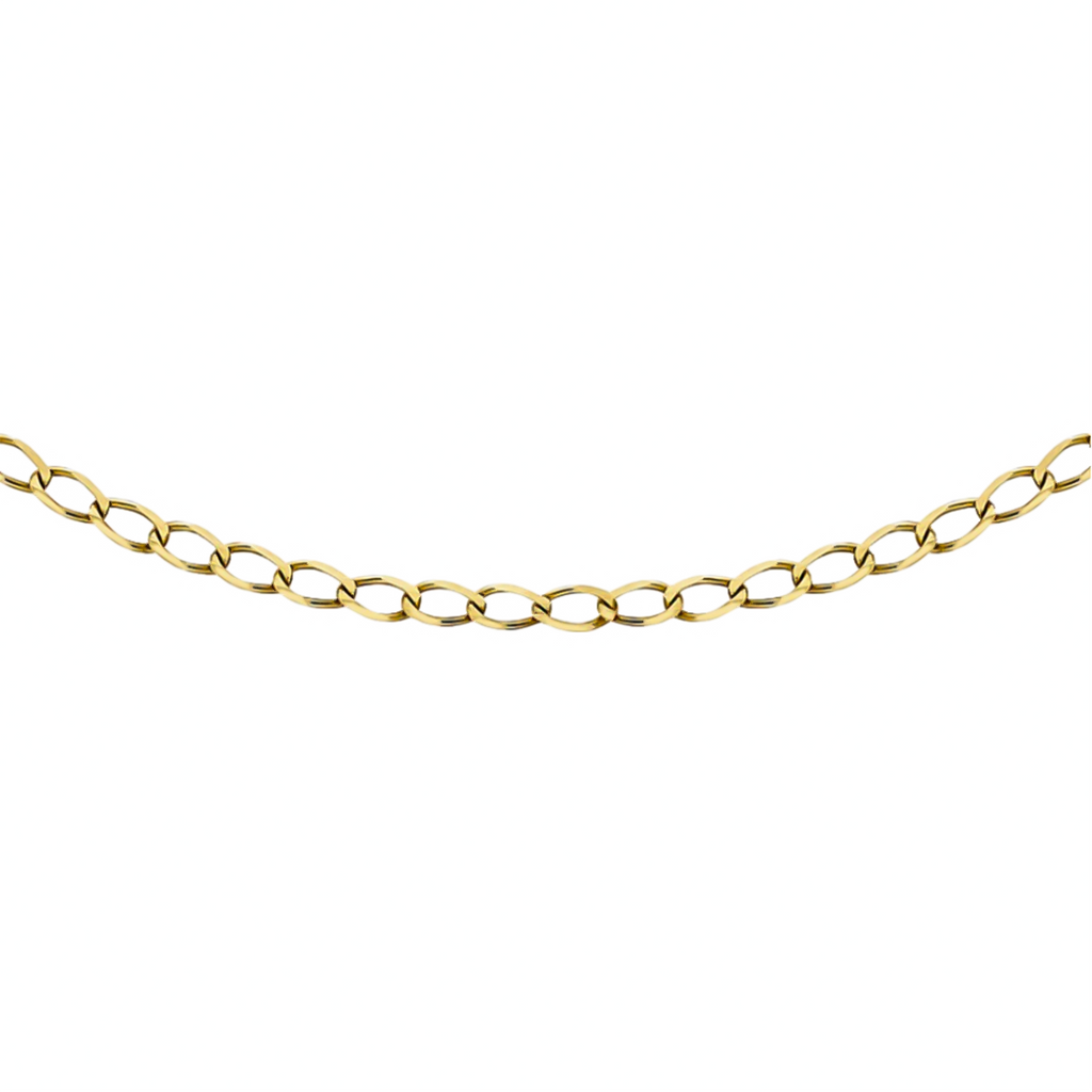 9K Yellow Gold Flat Curb Necklace (Size - 18), Gold Wt 2.2 GM_7682309