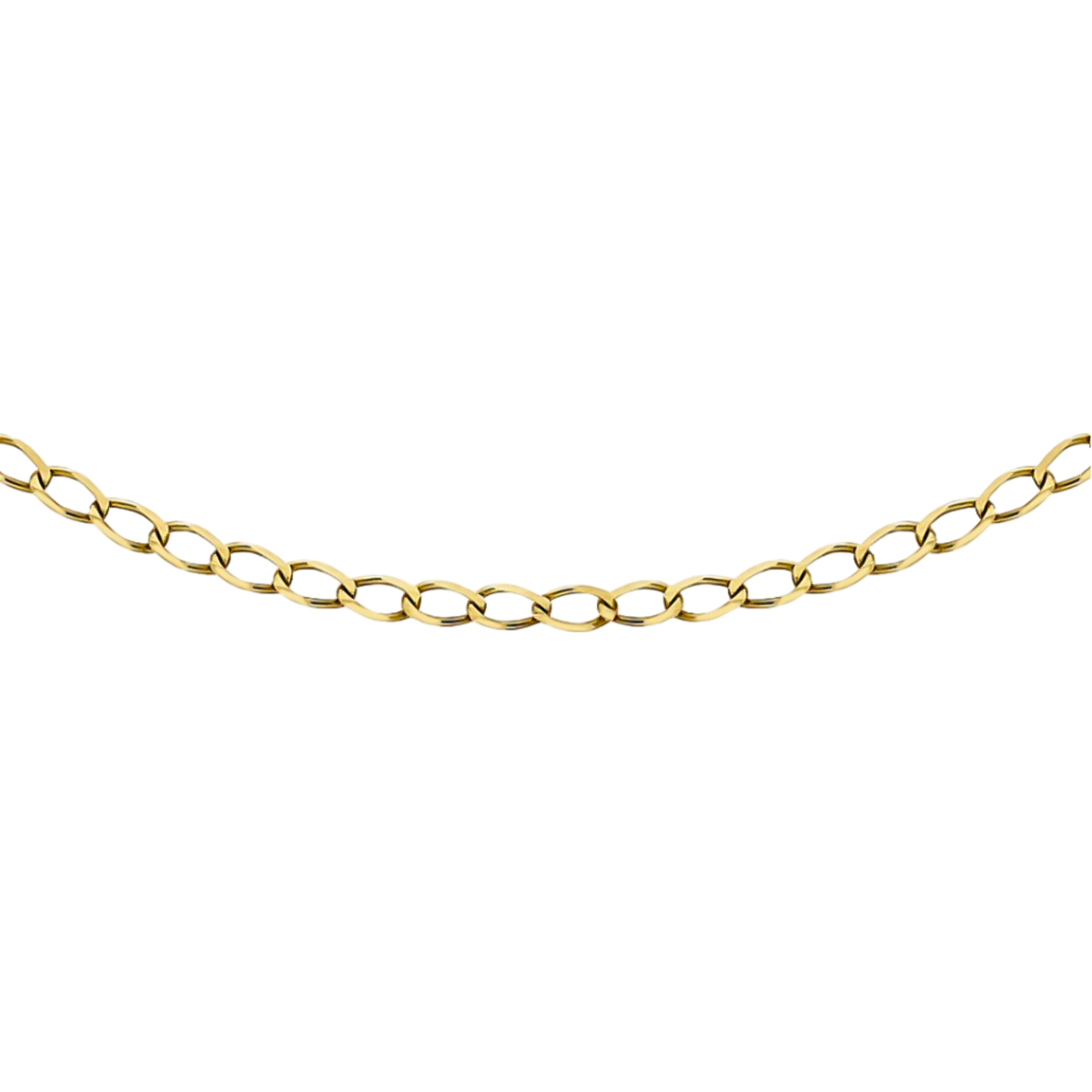 9K Yellow Gold Flat Curb Necklace (Size - 18), Gold Wt 2.2 GM 7682309 0