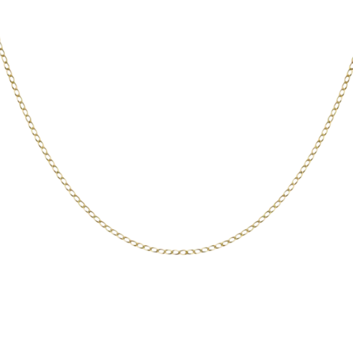9K Yellow Gold Flat Curb Necklace (Size - 18), Gold Wt 2.2 GM 7682309 1