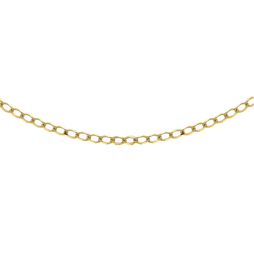 Close Out - 9K Yellow Gold Flat Curb Chain (Size - 20)_7682318