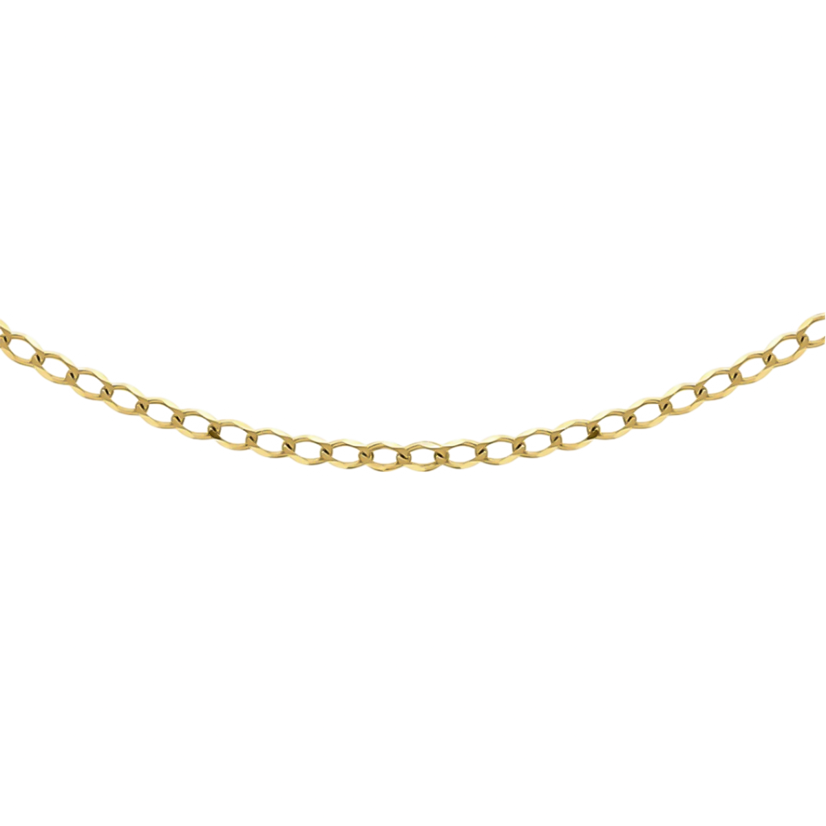 Close Out - 9K Yellow Gold Flat Curb Chain (Size - 20) 7682318 0