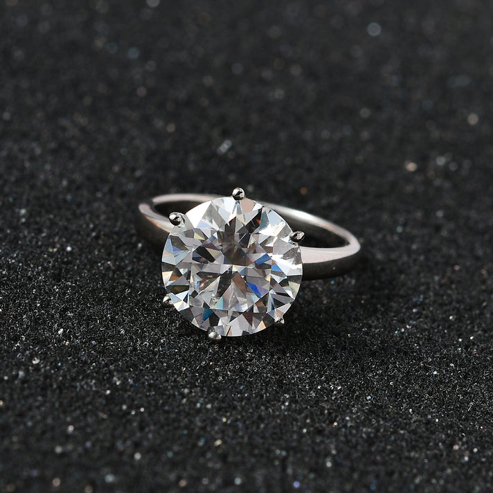 5 Ct. Moissanite Solitaire Ring in Platinum Overlay Sterling Silver 7682565 2