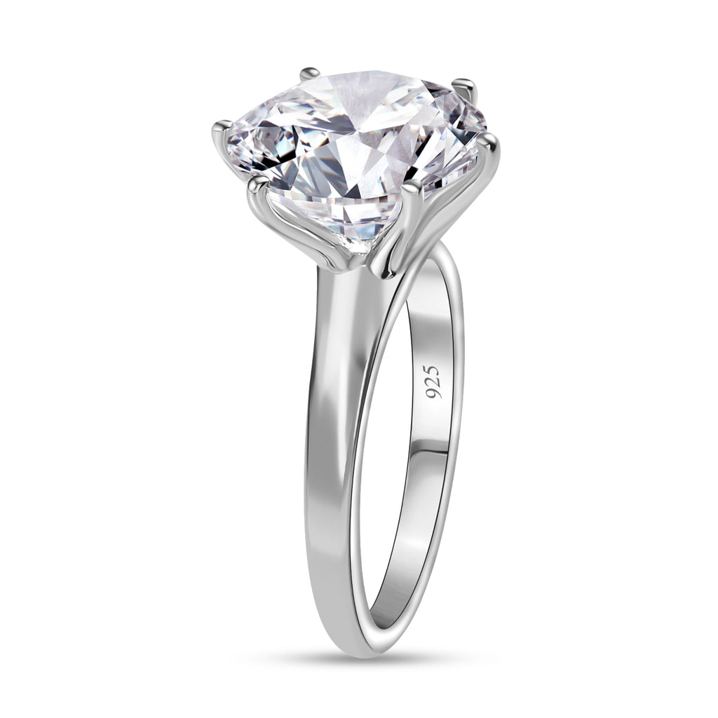D'Joy Moissanite Solitaire Ring in Platinum Overlay Sterling Silver 5.13 Ct._7682566_3