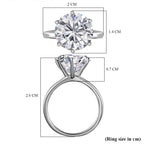 D'Joy Moissanite Solitaire Ring in Platinum Overlay Sterling Silver 5.13 Ct._7682566_5