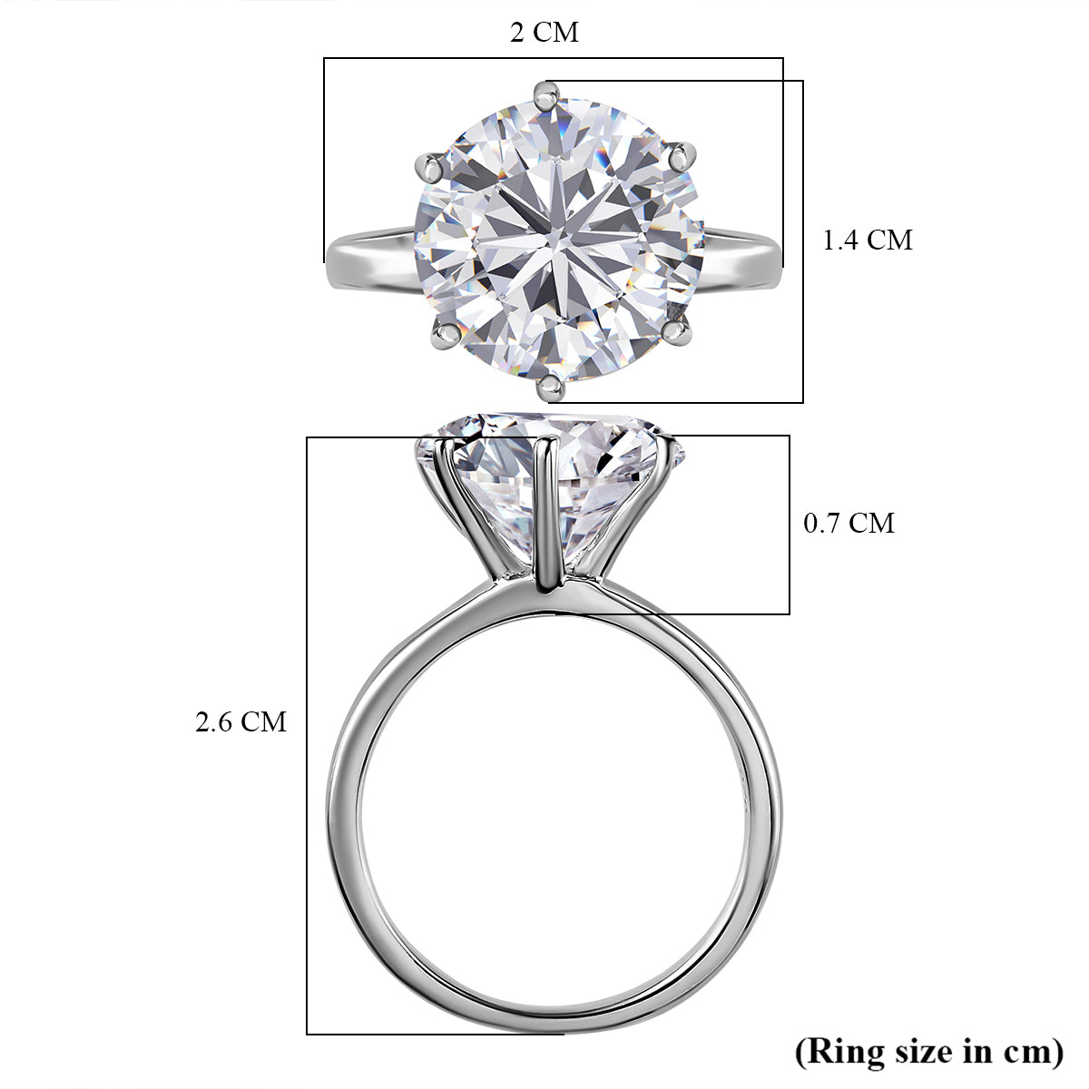 5 Ct. Moissanite Solitaire Ring in Platinum Overlay Sterling Silver V32538658 6